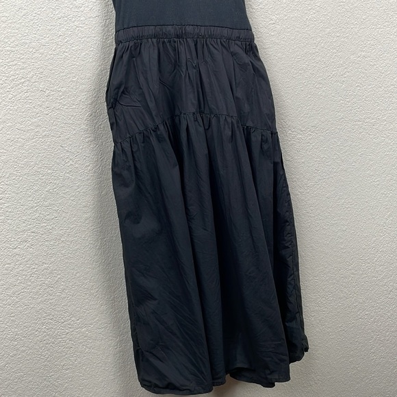 Nation LTD Frannie Midi Dress Jet Black Top Poplin Combo Sz S - Picture 7 of 14